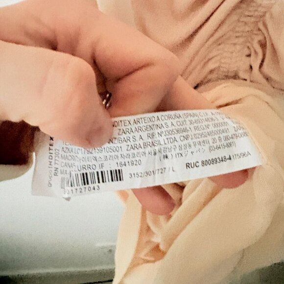 Zara Soft Draped Midi Dress Cream Size Large - Picture 10 of 10